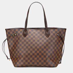 Pre Owned Louis Vuitton Brown Damier Ebene Neverfull MM