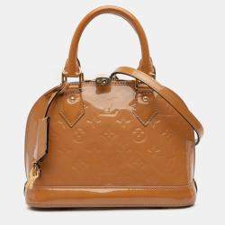 Pre Owned Louis Vuitton Brown Monogram Vernis Alma BB