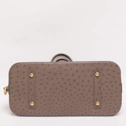Pre Owned Louis Vuitton Gris Ostrich Alma GM Bag