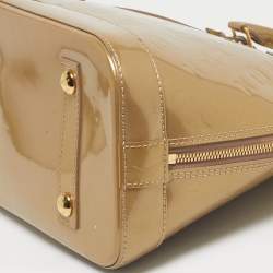 Pre Owned Louis Vuitton Beige Poudre Monogram Vernis Alma PM Bag