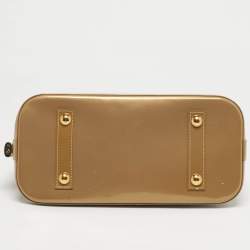 Pre Owned Louis Vuitton Beige Poudre Monogram Vernis Alma PM Bag