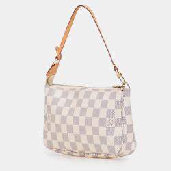 Pre Owned Louis Vuitton White Damier Azur Pochette Accessoires