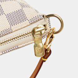 Pre Owned Louis Vuitton White Damier Azur Pochette Accessoires