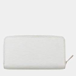 Pre Owned Louis Vuitton Zippy Wallet White Epi Leather