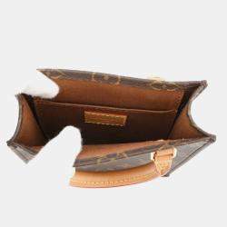 Pre Owned Louis Vuitton Petit Sac Plat Brown Monogram