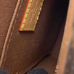 Pre Owned Louis Vuitton Petit Sac Plat Brown Monogram