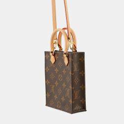 Pre Owned Louis Vuitton Petit Sac Plat Brown Monogram