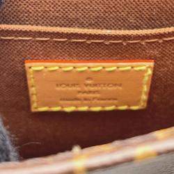 Pre Owned Louis Vuitton Petit Sac Plat Brown Monogram