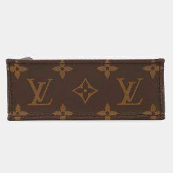 Pre Owned Louis Vuitton Petit Sac Plat Brown Monogram