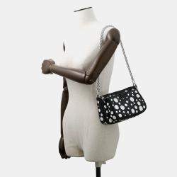 Pre Owned Louis Vuitton Lv X Yk Multi Pochette Accessoires Noir Monogram Empreinte Leather Infinity Dot