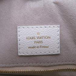 Pre Owned Louis Vuitton Rock Me Tote Blanc Grained Calf Leather Size Pm