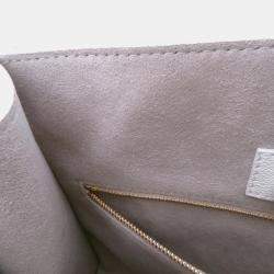 Pre Owned Louis Vuitton Rock Me Tote Blanc Grained Calf Leather Size Pm