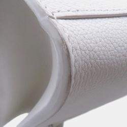 Pre Owned Louis Vuitton Rock Me Tote Blanc Grained Calf Leather Size Pm