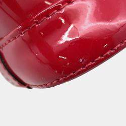 Pre Owned Louis Vuitton Alma Scarlet Monogram Vernis Leather Size Bb