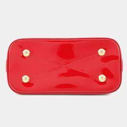 Pre Owned Louis Vuitton Alma Scarlet Monogram Vernis Leather Size Bb