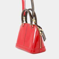 Pre Owned Louis Vuitton Alma Scarlet Monogram Vernis Leather Size Bb