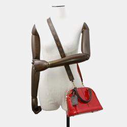 Pre Owned Louis Vuitton Alma Scarlet Monogram Vernis Leather Size Bb