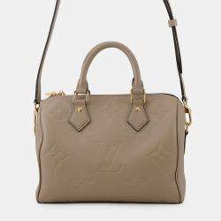 Pre Owned Louis Vuitton Speedy Bandouliere Tourterelle Monogram Empreinte Leather Size 25
