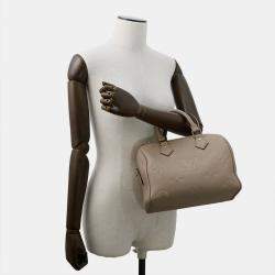 Pre Owned Louis Vuitton Speedy Bandouliere Tourterelle Monogram Empreinte Leather Size 25