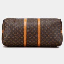 Pre Owned Louis Vuitton Brown Monogram Keepall Bandouliere 55