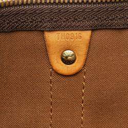 Pre Owned Louis Vuitton Brown Monogram Keepall Bandouliere 55