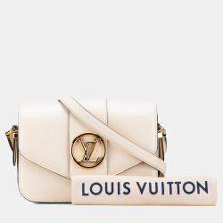 Pre Owned Louis Vuitton White Calfskin LV Pont 9 Soft MM