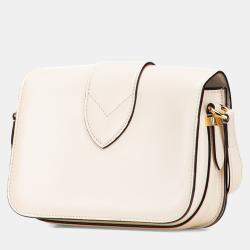 Pre Owned Louis Vuitton White Calfskin LV Pont 9 Soft MM