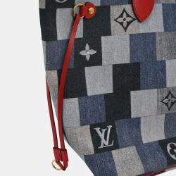 Pre Owned Louis Vuitton Monogram Denim Neverfull MM Shoulder Tote Bag M44981 AR5109