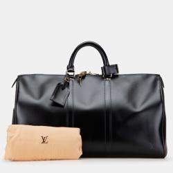 Pre Owned Louis Vuitton Nomade Keepall 50 Black Calf Leather Shoulder Bag