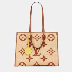 Pre Owned Louis Vuitton Brown Monogram Giant Raffia OnTheGo GM