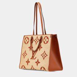 Pre Owned Louis Vuitton Brown Monogram Giant Raffia OnTheGo GM
