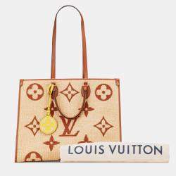 Pre Owned Louis Vuitton Brown Monogram Giant Raffia OnTheGo GM