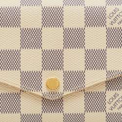 Pre Owned Louis Vuitton Damier Azur Canvas Sarah Wallet