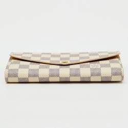 Pre Owned Louis Vuitton Damier Azur Canvas Sarah Wallet