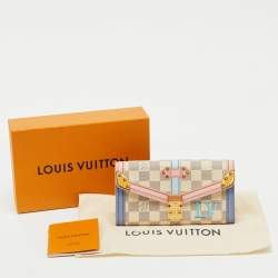 Pre Owned Louis Vuitton Damier Azur Canvas Summer Trunks Sarah Wallet