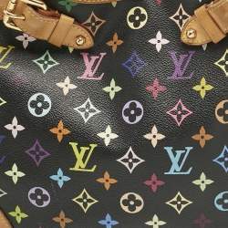Pre Owned Louis Vuitton Black Multicolor Monogram Canvas Greta Bag
