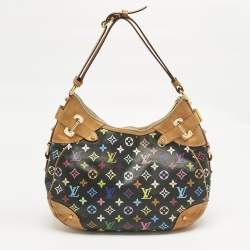 Pre Owned Louis Vuitton Black Multicolor Monogram Canvas Greta Bag