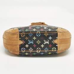 Pre Owned Louis Vuitton Black Multicolor Monogram Canvas Greta Bag