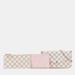 Pre Owned Louis Vuitton White Damier Azur Pochette Felicie
