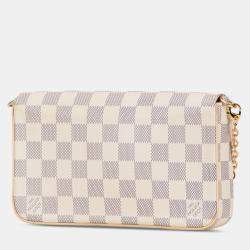 Pre Owned Louis Vuitton White Damier Azur Pochette Felicie