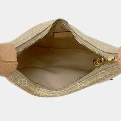Pre Owned Louis Vuitton Woven Fabric Gold Shoulder Bags