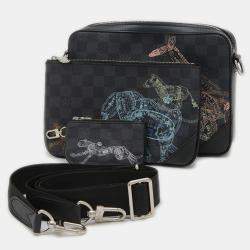 Pre Owned Louis Vuitton Trio Grey Damier Graphite Canvas Shoulder Bag