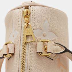 Pre Owned Louis Vuitton Papillon BB Cream, Saffron Monogram Empreinte Leather Shoulder Bag