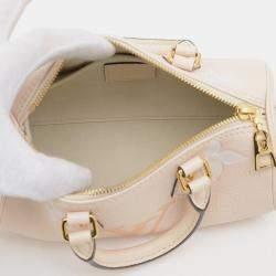 Pre Owned Louis Vuitton Papillon BB Cream, Saffron Monogram Empreinte Leather Shoulder Bag