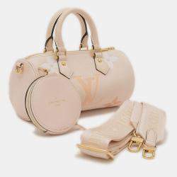 Pre Owned Louis Vuitton Papillon BB Cream, Saffron Monogram Empreinte Leather Shoulder Bag