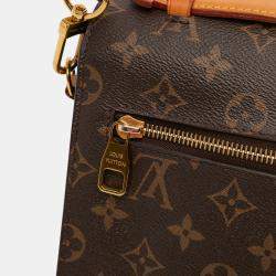 Pre Owned Louis Vuitton Brown Monogram Pochette Metis