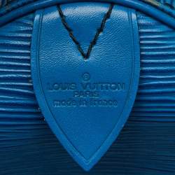 Pre Owned Louis Vuitton Toledo Blue Epi Leather Vintage Speedy 40 Bag