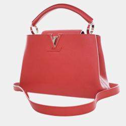 Pre Owned Louis Vuitton Red Taurillon Capucines BB