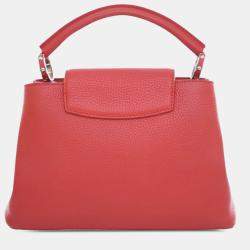 Pre Owned Louis Vuitton Red Taurillon Capucines BB