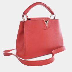 Pre Owned Louis Vuitton Red Taurillon Capucines BB